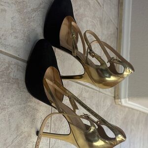 Ivanka Trump Black and Gold Heels